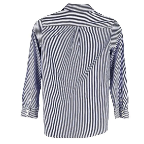 Vineyard Vines Womens 8 Relaxed Fit Purple Striped Button Up Shirt Plaid Pocket - Picture 2 of 15